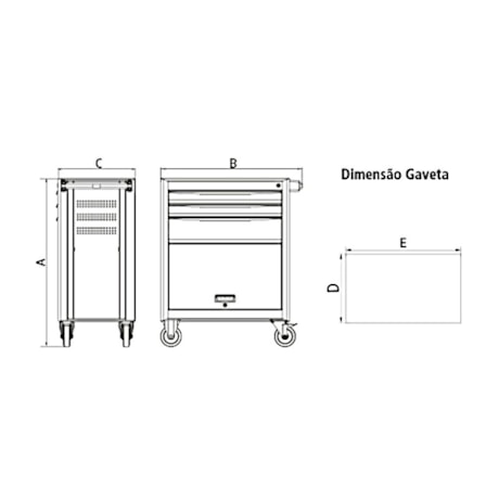 Carrinho para Ferramentas com 5 Gavetas 1 Porta e 136 Peças 44950135 TRAMONTINA PRO-d7795fa8-cec7-409a-849d-1f4bf84004cd