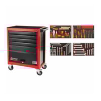Carrinho para Ferramentas com 5 Gavetas 1 Porta e 95 Peças Vermelho 44950/795 TRAMONTINA PRO