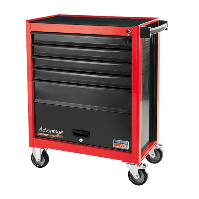 Carrinho para Ferramentas com 5 Gavetas e 1 Porta Vermelho 44950/309 TRAMONTINA PRO-8b76c907-791d-4df6-a796-f11aa0b7990a