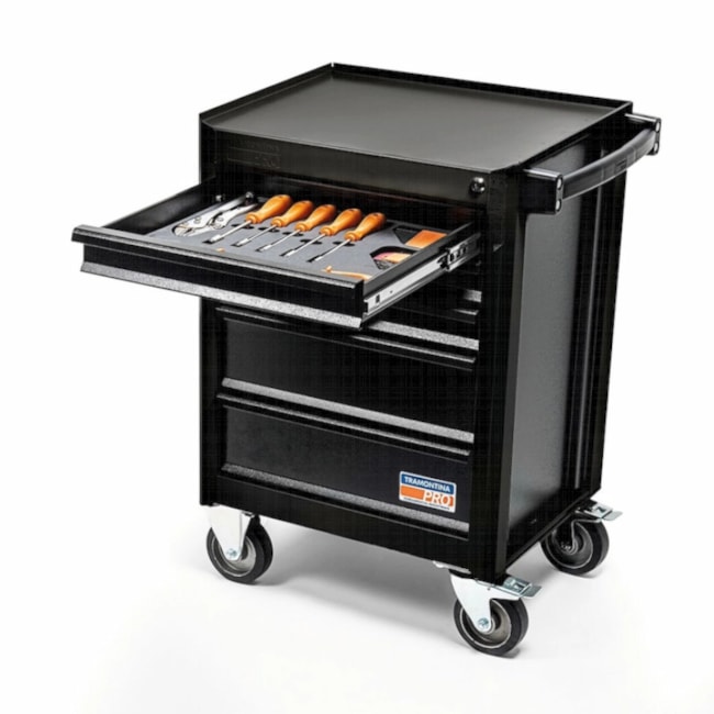 Carrinho para Ferramentas com 5 Gavetas e 45 Peças Preto 44950/949 TRAMONTINA PRO-379c6e47-de1a-49b9-b47e-ed661bc14b6f