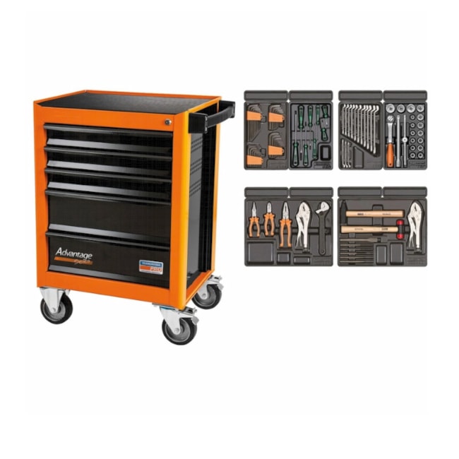 Carrinho para Ferramentas com 5 Gavetas e 92 Peças Laranja 44950/792 TRAMONTINA PRO-be143937-f710-4e83-b4d0-ddad841081b9