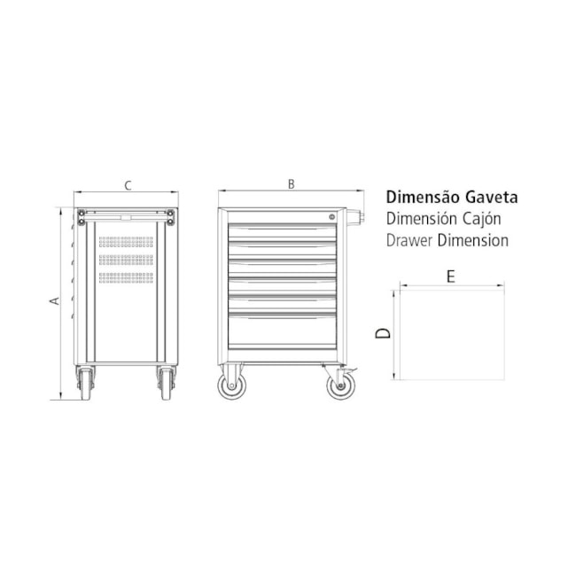 Carrinho para Ferramentas com 6 Gavetas 44950010 TRAMONTINA PRO-9c0762d5-0a66-4598-bcac-f51623e616f4
