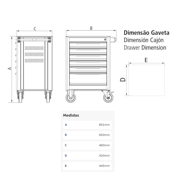 Carrinho para Ferramentas com 6 Gavetas 44950010 TRAMONTINA PRO-8d38cc00-fc07-45dc-94f5-5d8357d8a1cd