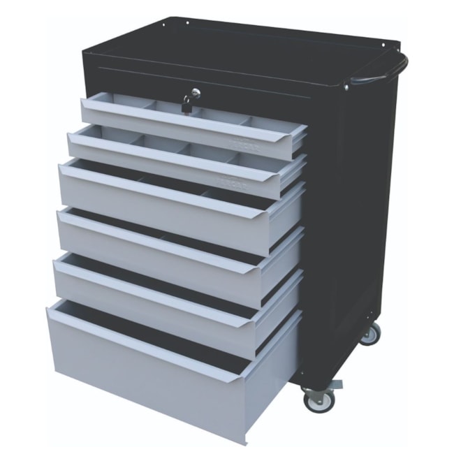 Carrinho para Ferramentas com 6 Gavetas Preto e Cinza C08 FERCAR-a28e9723-112d-4d7b-a6aa-16869c89cb02