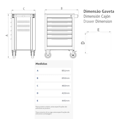 Carrinho para Ferramentas com 6 Gavetas Vermelho 44950/310 TRAMONTINA PRO-b8b4612c-7bb4-42e8-b6fc-a4c4b8b871ea