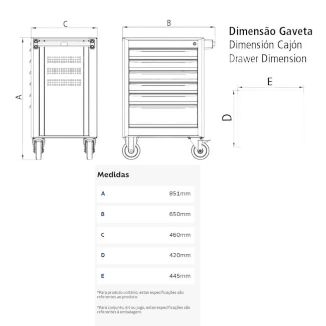 Carrinho para Ferramentas com 6 Gavetas Vermelho 44950/310 TRAMONTINA PRO-1cb5d1e6-ea33-4ec5-94a2-d0f895806f69