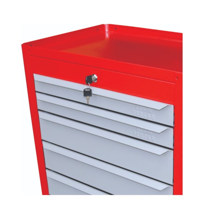Carrinho para Ferramentas com 6 Gavetas Vermelho e Cinza C08 FERCAR-96ed071f-ce34-4e64-af11-cd2130e932dd