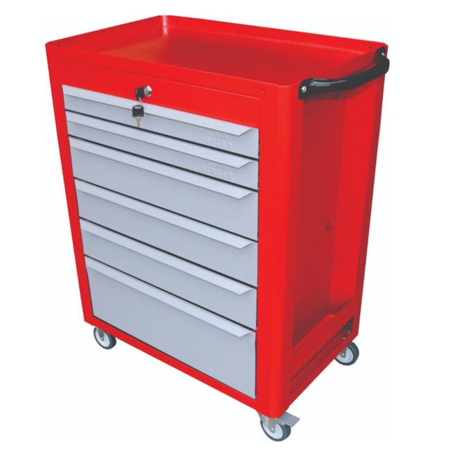 Carrinho para Ferramentas com 6 Gavetas Vermelho e Cinza C08 FERCAR-723e35e3-4332-49af-b331-e9223480ca2a