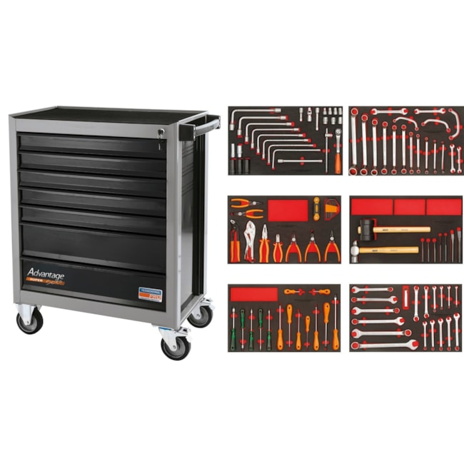 Carrinho para Ferramentas com 7 Gavetas e 110 Peças Cinza 44950/110 TRAMONTINA PRO-ed6e66ad-4627-42a9-af84-a897fd79f7c9