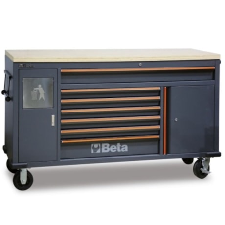 Carrinho para Ferramentas com 7 Gavetas e Lixeira Embutida Tampo Madeira C45PRO MWS/W BETA-b5e101cb-e6ca-4b73-a335-a0575010f1a2