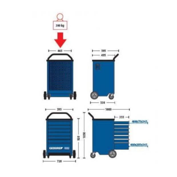 Carrinho para Ferramentas com 7 Gavetas TANTO 3000 GEDORE-6d10f1aa-ec4a-41ab-b7dd-4f8e3448dd1c