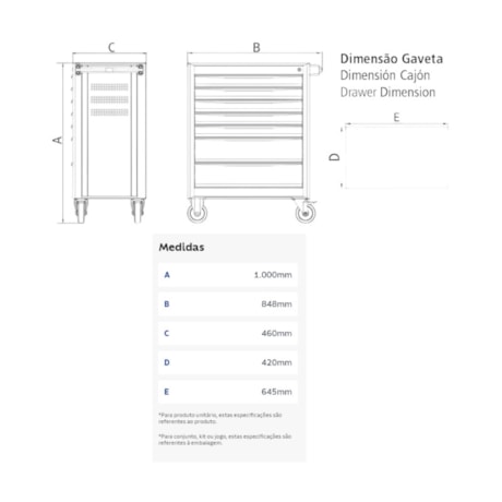 Carrinho para Ferramentas com 8 Gavetas Vermelho 44950/312 TRAMONTINA PRO-c90c7e32-ee3e-4756-950c-10be492c0d24