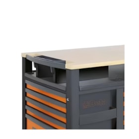 Carrinho para Ferramentas de 10 Gavetas com Tampo de Madeira SuperTank Laranja RSC28-O BETA