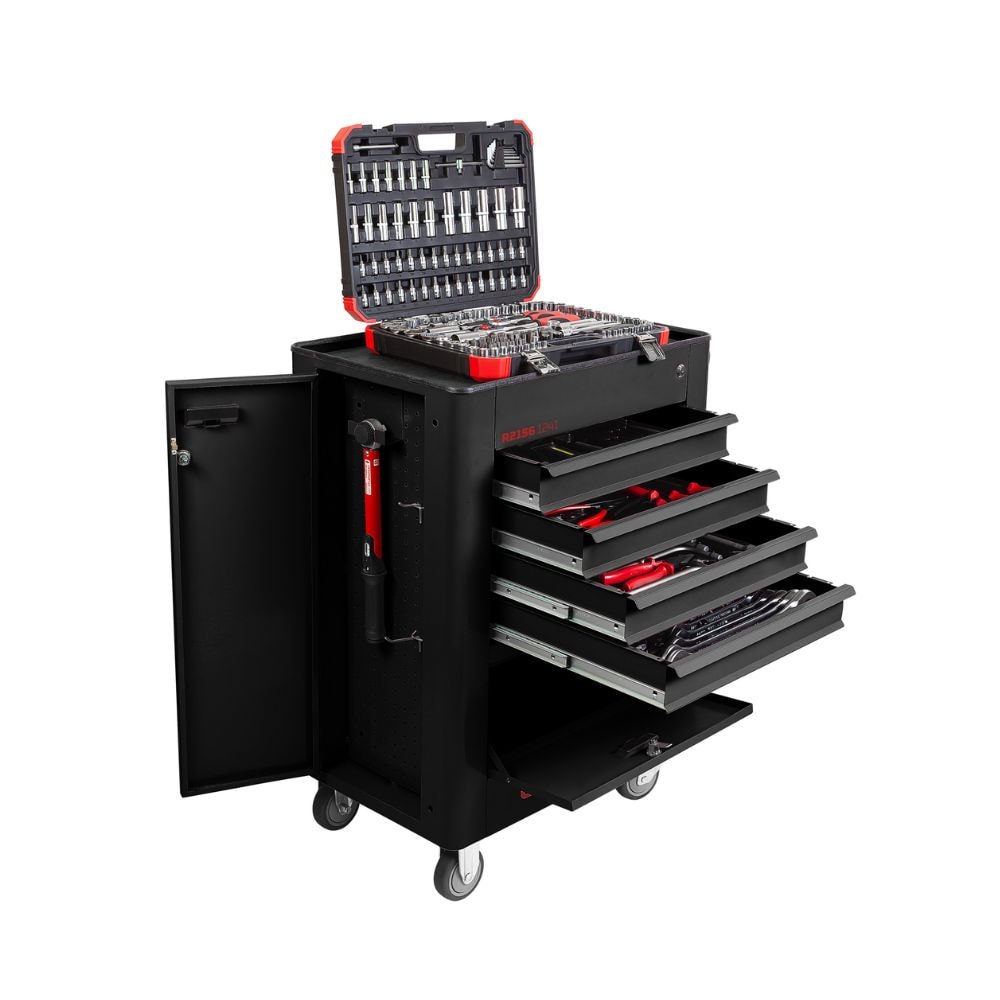Carrinho para Ferramentas de 4 Gavetas e 2 Portas Black Edition
