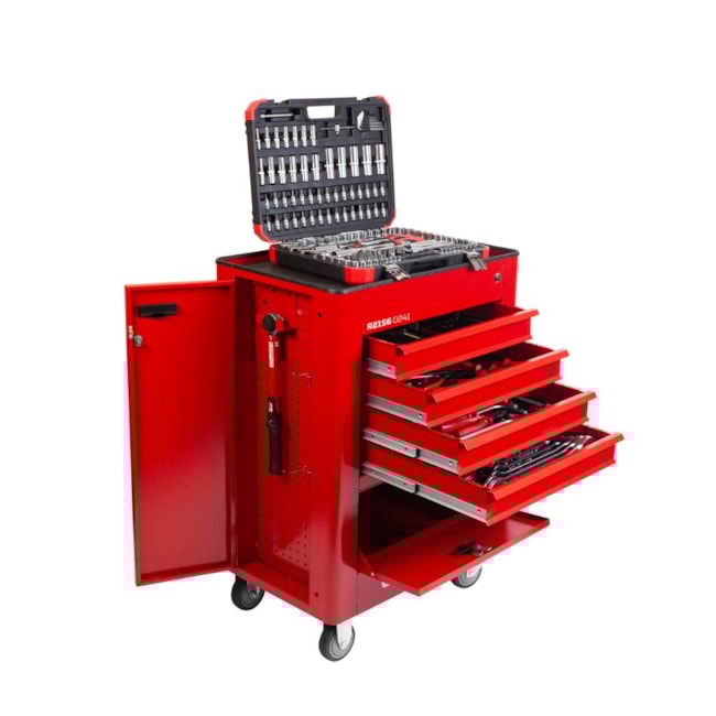Carrinho para Ferramentas de 4 Gavetas e 2 Portas Vermelho com 236 Peças R21560241 GEDORE RED-cc1e0df2-6f98-41ea-af3a-077db868ff17