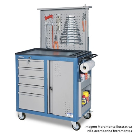Carrinho para Ferramentas de 5 Gavetas Porta Lateral e Painel CR-73 MARCON-39deb2b3-b37e-4b20-9ae3-26106808cb92