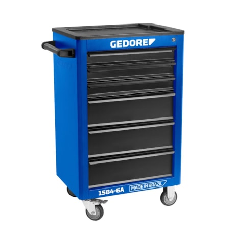 Carrinho para Ferramentas Fechado com 6 Gavetas Azul 1584-6A GEDORE