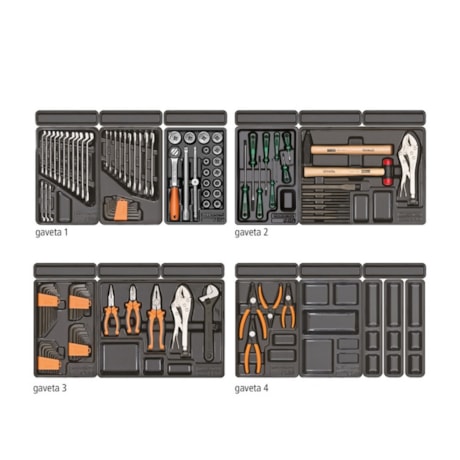 Carro de Ferramentas Fechado com 5 Gavetas 1 Porta 115 Peças 44950715 TRAMONTINA PRO-26539170-3292-4b8a-9957-ad10e1679b6f