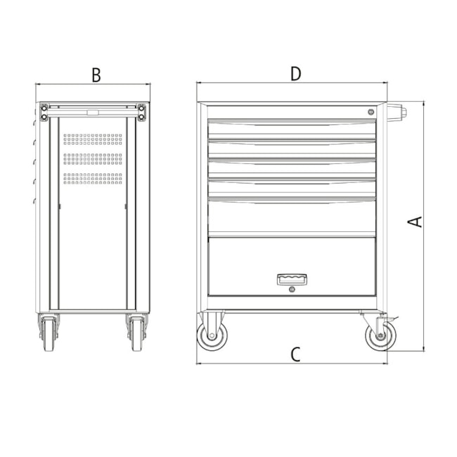 Carro de Ferramentas Fechado com 5 Gavetas 1 Porta 115 Peças 44950715 TRAMONTINA PRO-9e5adb31-1cc8-4b6e-8803-b2231fd0b22a