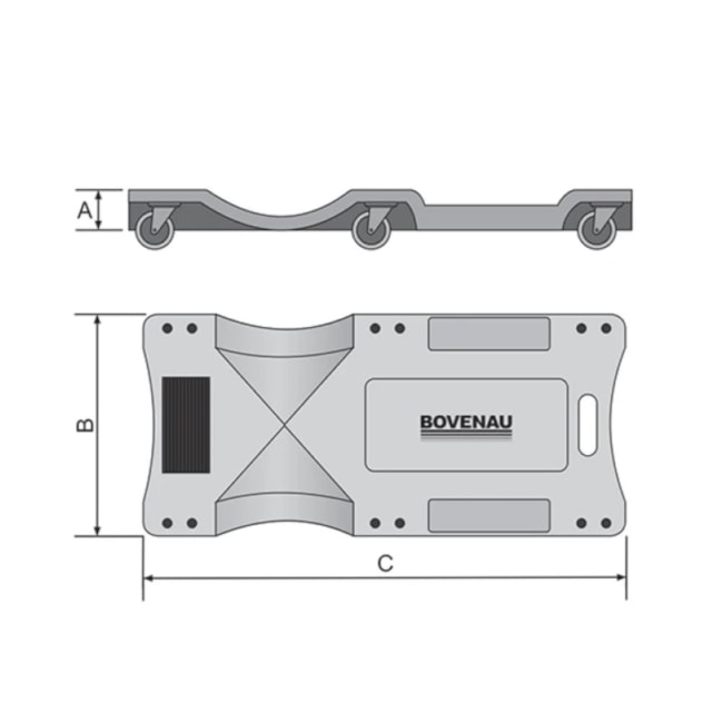 Carro Esteira para Mecânico 1100x465x120mm Plástico com Encosto Cabeça CPM40 BOVENAU-29e7e45f-7d16-484e-a796-d0c18180a98d