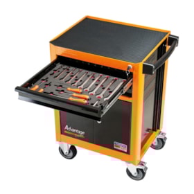 Carro para Ferramentas 2 Gavetas e 2 Portas 45 Peças 44950/745 TRAMONTINA PRO