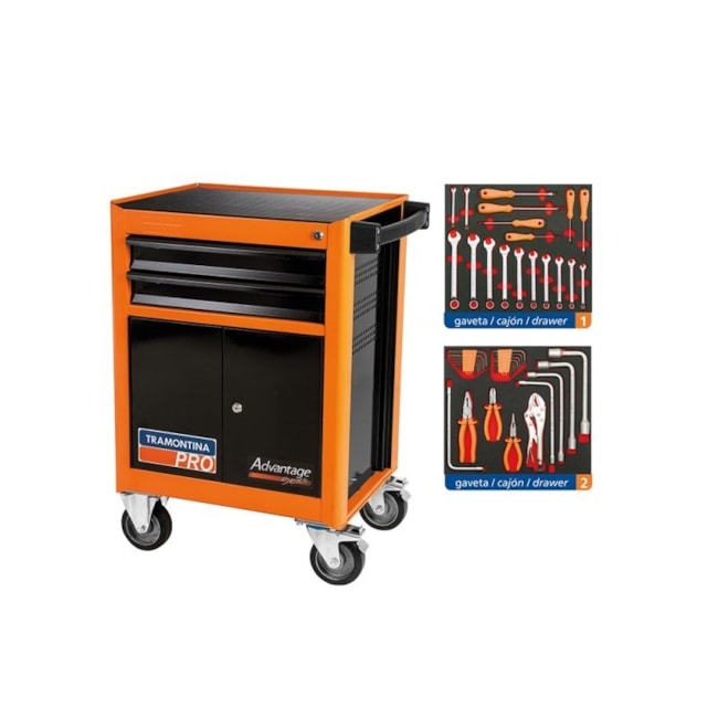 Carro para Ferramentas 2 Gavetas e 2 Portas 45 Peças 44950/745 TRAMONTINA PRO-fda46ebe-e108-4756-ba86-8f3880ac9395