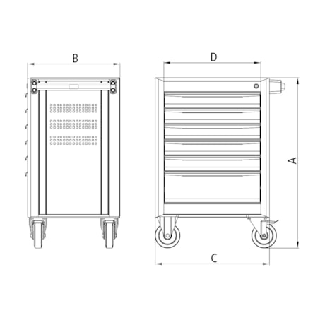 Carro para Ferramentas com 2 Gavetas e 2 Portas 44950006 TRAMONTINA PRO-4d2b0047-b91d-46ab-a0ae-2c4b02de2f5e