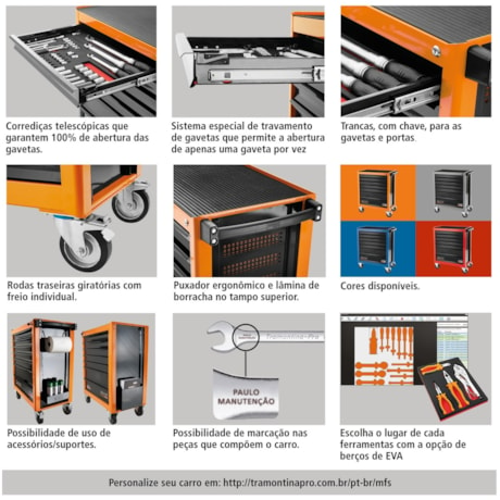 Carro para Ferramentas com 2 Gavetas e 2 Portas 44950006 TRAMONTINA PRO-f785e137-d2ea-4d84-95ac-3283ca478367