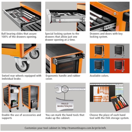 Carro para Ferramentas com 5 Gavetas Cinza 44950/407 TRAMONTINA PRO-99855237-3d06-4d7e-a10d-208e6fd7301b