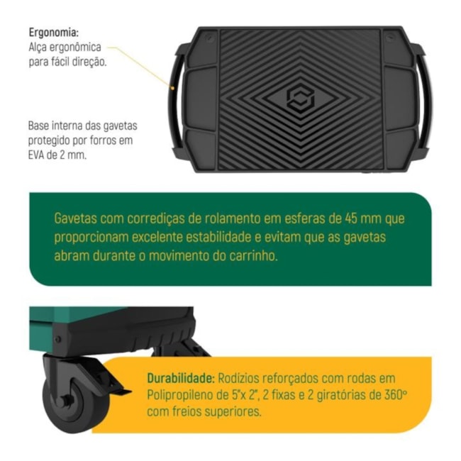 Carro para Ferramentas com 7 Gavetas Verde ST95113G SATA-a45cc330-ddf7-4075-8f87-ed3454be42df