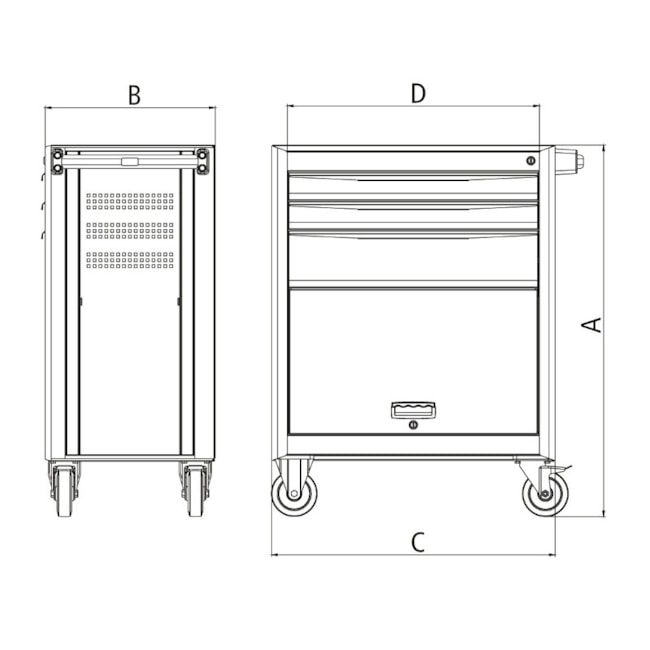 Carro para Ferramentas com 90 Peças 3 Gavetas 1 Porta 44950/790 TRAMONTINA PRO-ac07be88-752a-4418-ac3f-a77fad793609