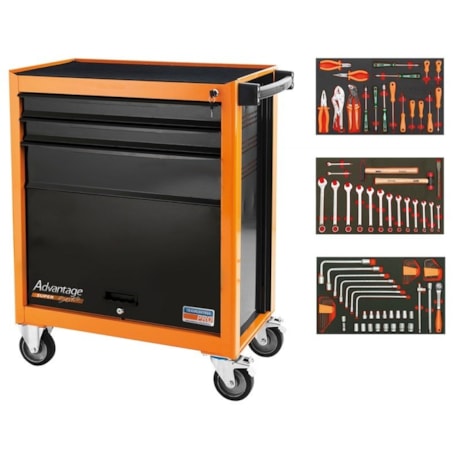 Carro para Ferramentas com 90 Peças 3 Gavetas 1 Porta 44950/790 TRAMONTINA PRO-71a171fb-0c67-4a5f-8884-9faec2788547