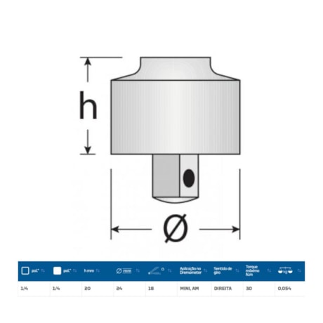 Catraca Torquimetro Sentido Horario Encaixe 1/4
