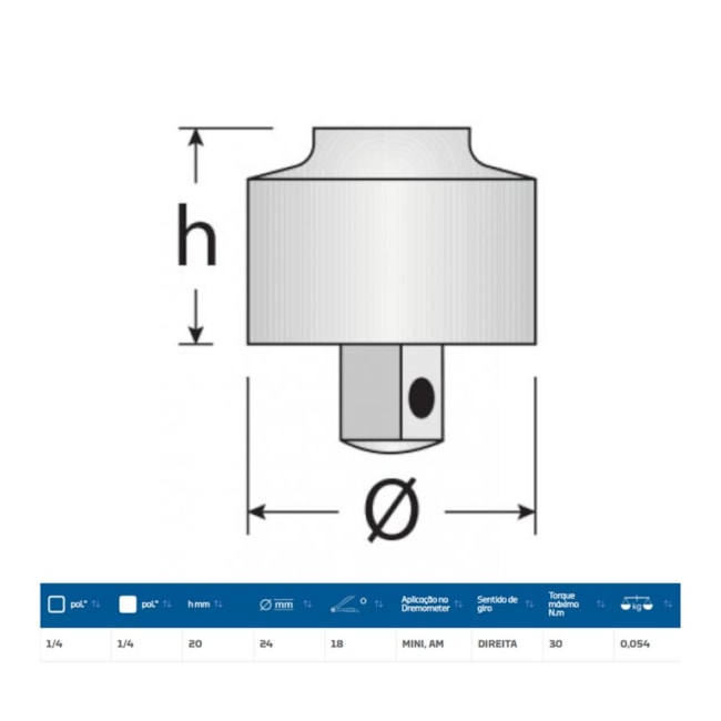 Catraca Torquimetro Sentido Horario Encaixe 1/4