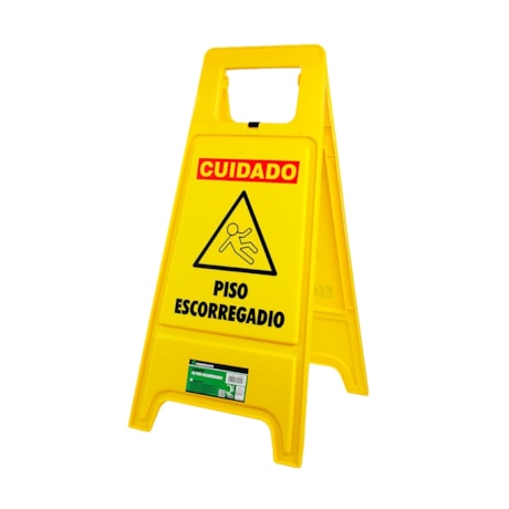 Cavalete de Sinalização Duplo 60X30X36cm Amarelo Piso Escorregadio 12539012 CARBOGRAFITE