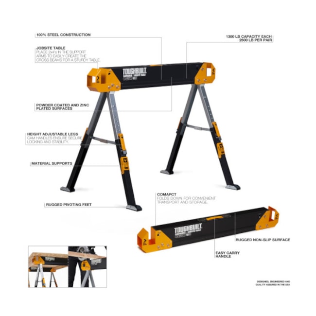 Cavalete Metálico Industrial Portátil TB-C650 TOUGHBUILT-dba284a1-1fc0-4429-9234-5d77b1fa1e10