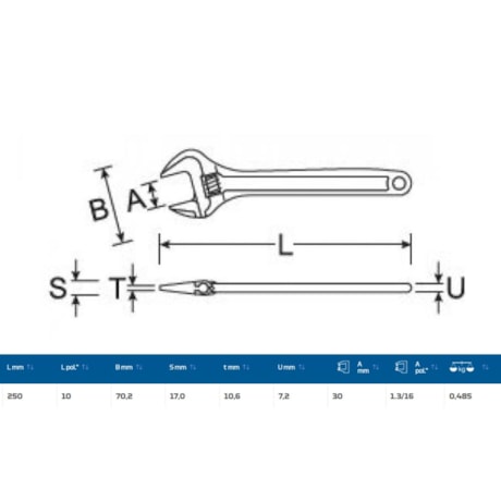 Chave Ajustável Cobre-Berílio Antifaiscante 250mm 2102 AF GEDORE-7cc0a690-8e37-4dfa-a22b-b02b6ff4d1e9