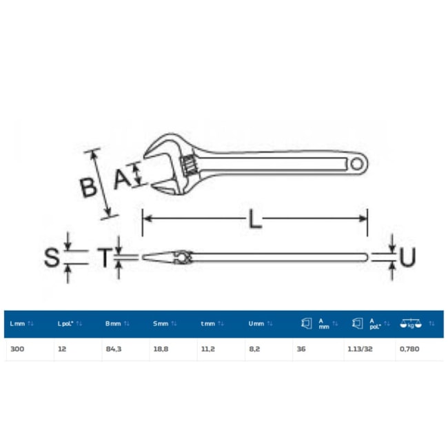 Chave Ajustável Cobre-Berílio Antifaiscante 300mm 2103 AF GEDORE-f7d0ed18-0a6d-45b5-9946-8e4127bd232b