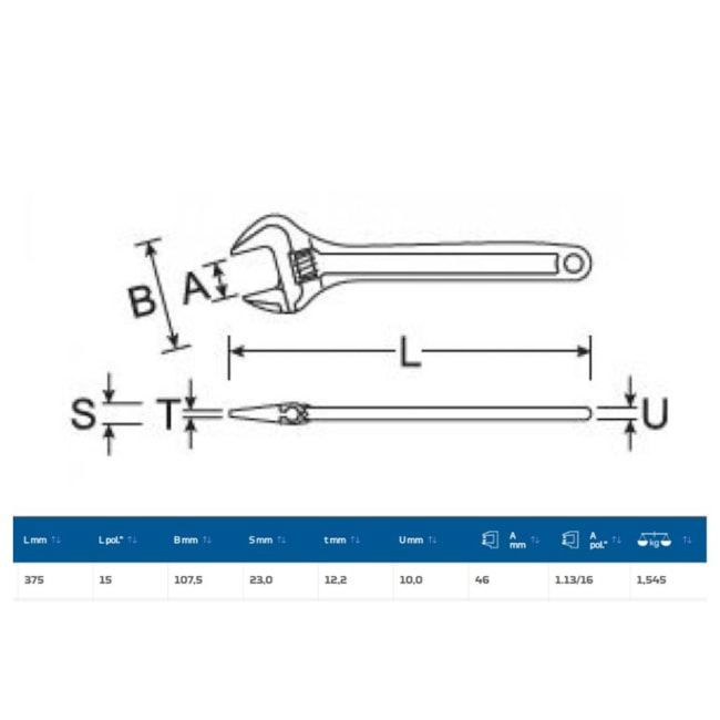 Chave Ajustável Cobre-Berílio Antifaiscante 375mm 2104 AF GEDORE-75532140-791a-43ea-bfaa-49d110895d86