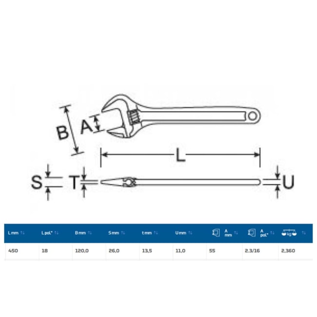 Chave Ajustável Cobre-Berílio Antifaiscante 450mm 2105 AF GEDORE-2cfd64e1-2686-42cb-9c93-3a65b8ccfbfd