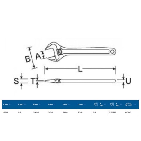 Chave Ajustável Cobre-Berílio Antifaiscante 600mm 2106 AF GEDORE-0ab8c382-82d6-4fbc-9781-a01bfb247bc5