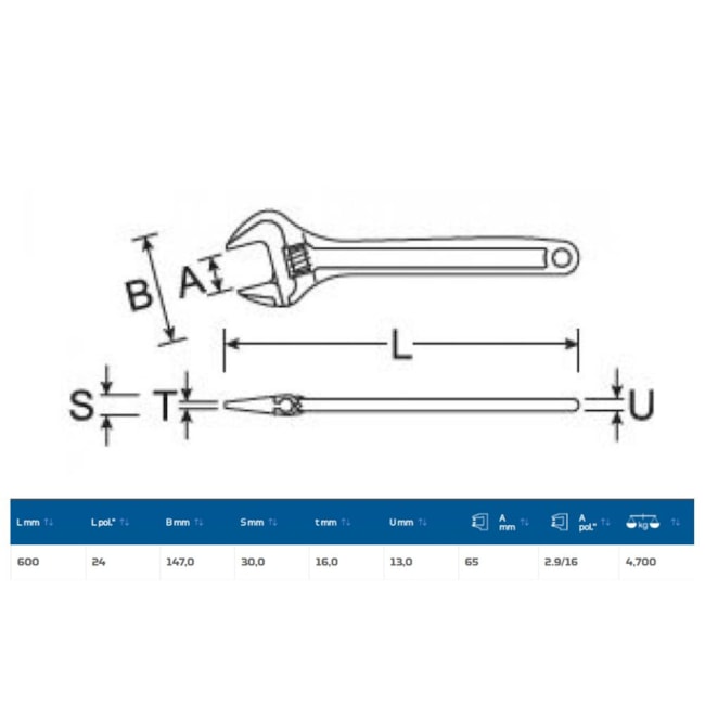 Chave Ajustável Cobre-Berílio Antifaiscante 600mm 2106 AF GEDORE-ba6a2244-2a15-47b0-b828-18d29fdd7458