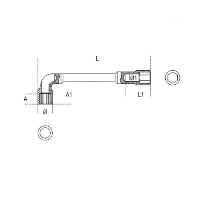 Chave Biela 10mm c/Furo Passante Estriada/Sextavada 932 BETA-1a8948bd-daba-4ec2-9b11-516cab4d9359