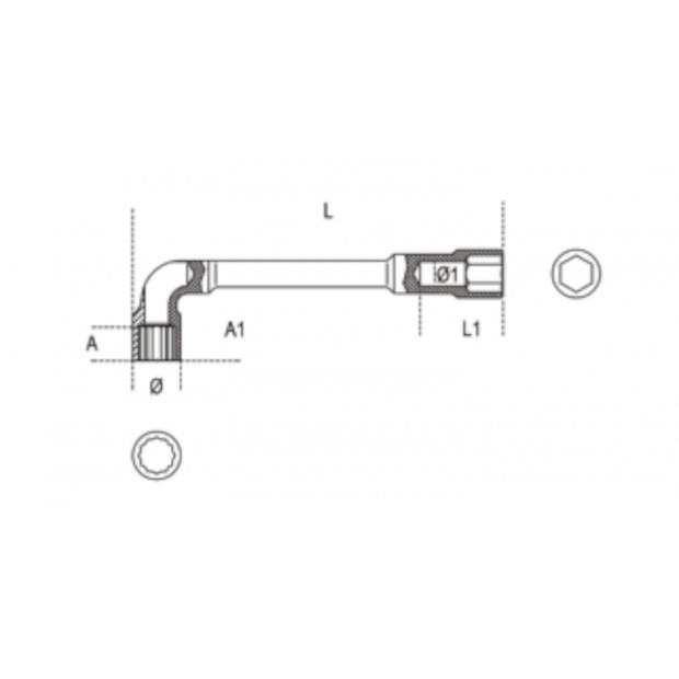 Chave Biela 12mm com Furo Passante Estriado/Sextavado 932 BETA-1d4d6ef6-78e3-4b92-9b5b-c92e46e84364