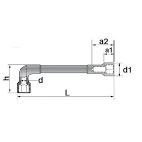 Chave Biela com Furo Passante 22mm 25PK-22 GEDORE
											