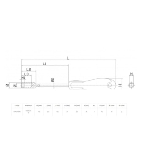 Chave Canhão 10mm x 245mm 943E BETA WORKER