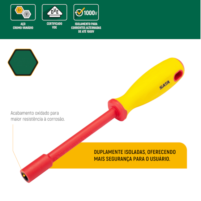 Chave Canhão 8mm Isolada 1000V VDE ST61408 SATA-fb8950d7-7fd3-4e20-b22b-a08b6317b977