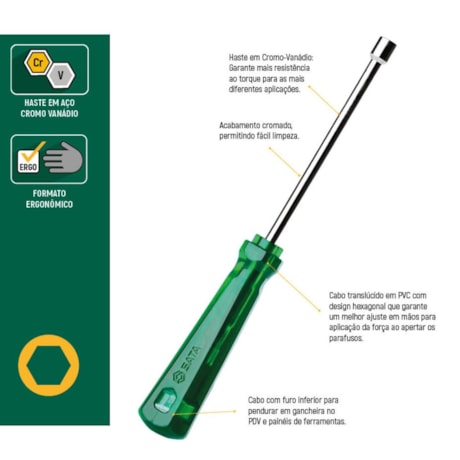 Chave Canhão PVC 8 x 125mm ST61449 SATA-773db741-2807-4eda-9409-234a254f781f