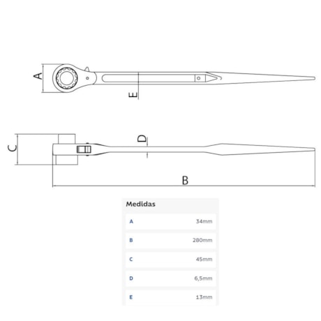 Chave Catraca para Montagem de Estruturas Metálicas e Tubulações 14x17mm 44638003 TRAMONTINA PRO-5a6fa164-bd6c-4a13-b6f1-a3b7ab4a1eea