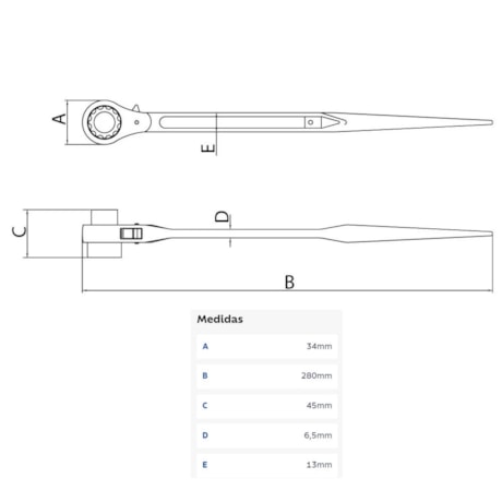 Chave Catraca para Montagem de Estruturas Metálicas e Tubulações 14x17mm 44638003 TRAMONTINA PRO-029b367e-6beb-4289-a218-77d08f7e939e